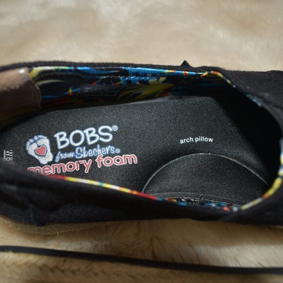 Bob’s from Skechers High Jinx Espadrilles Slip-On Platform Sneakers Size 8.5 Bla - Picture 10 of 13